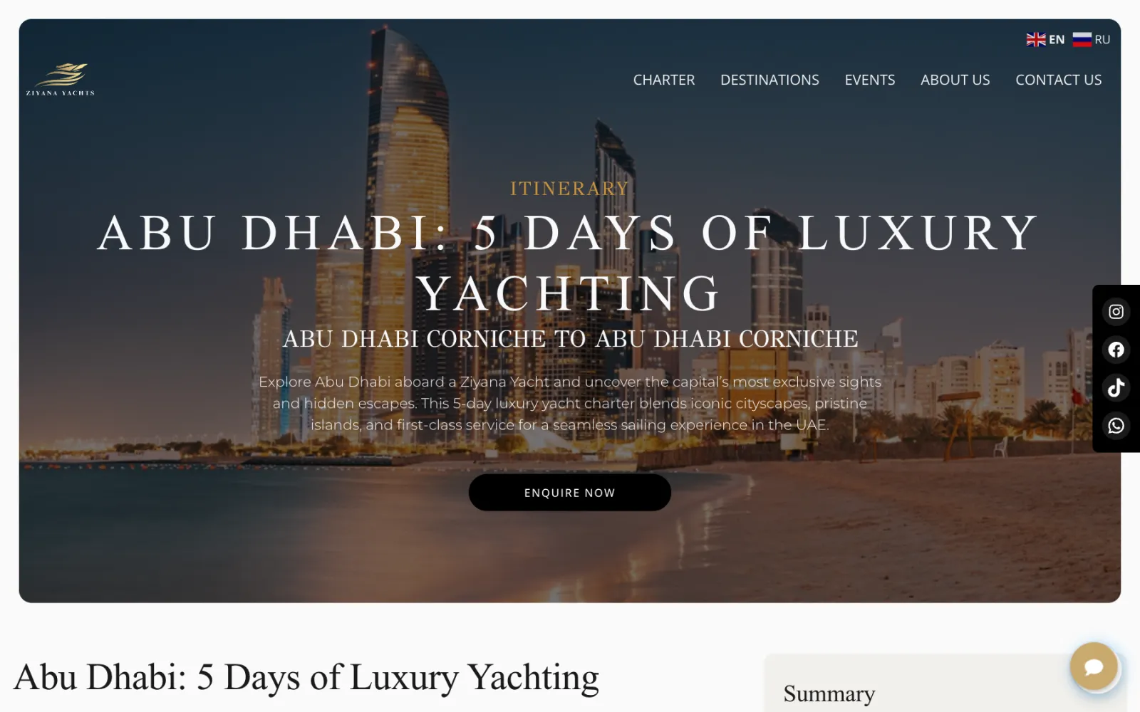 A five-day Abu Dhabi itinerary page